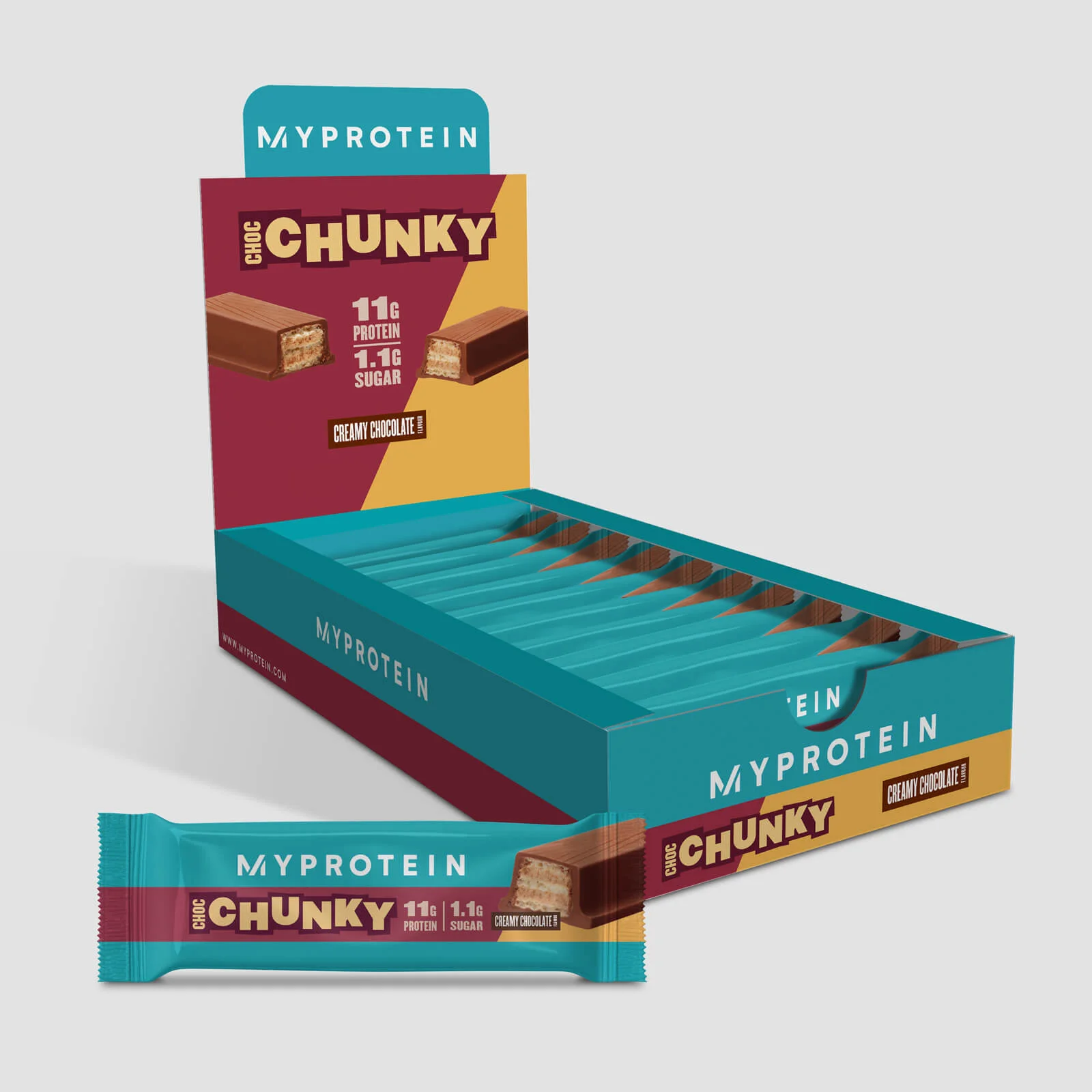 Proteinski Choc Chunky - 10 x 48.7g - Čokolada Slika 1