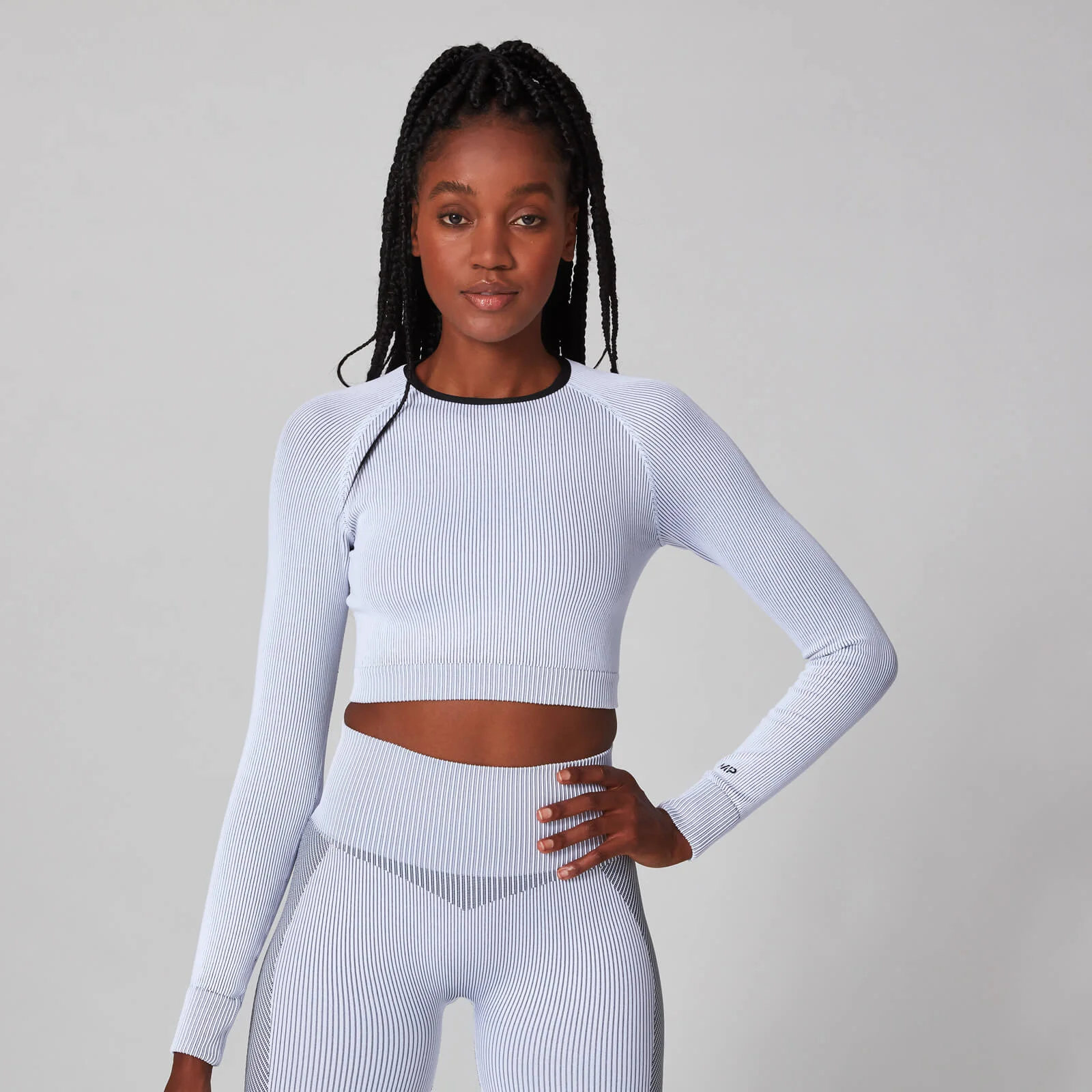 MP Contrast Rib Seamless Long Sleeve Crop Top - XS Slika 1