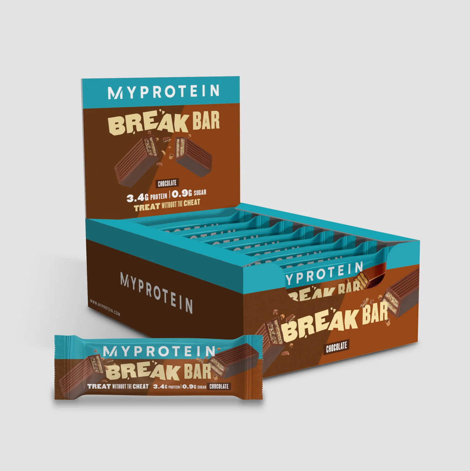 Protein Break Bar - 16 x 21.5g - Čokolada Slika 1
