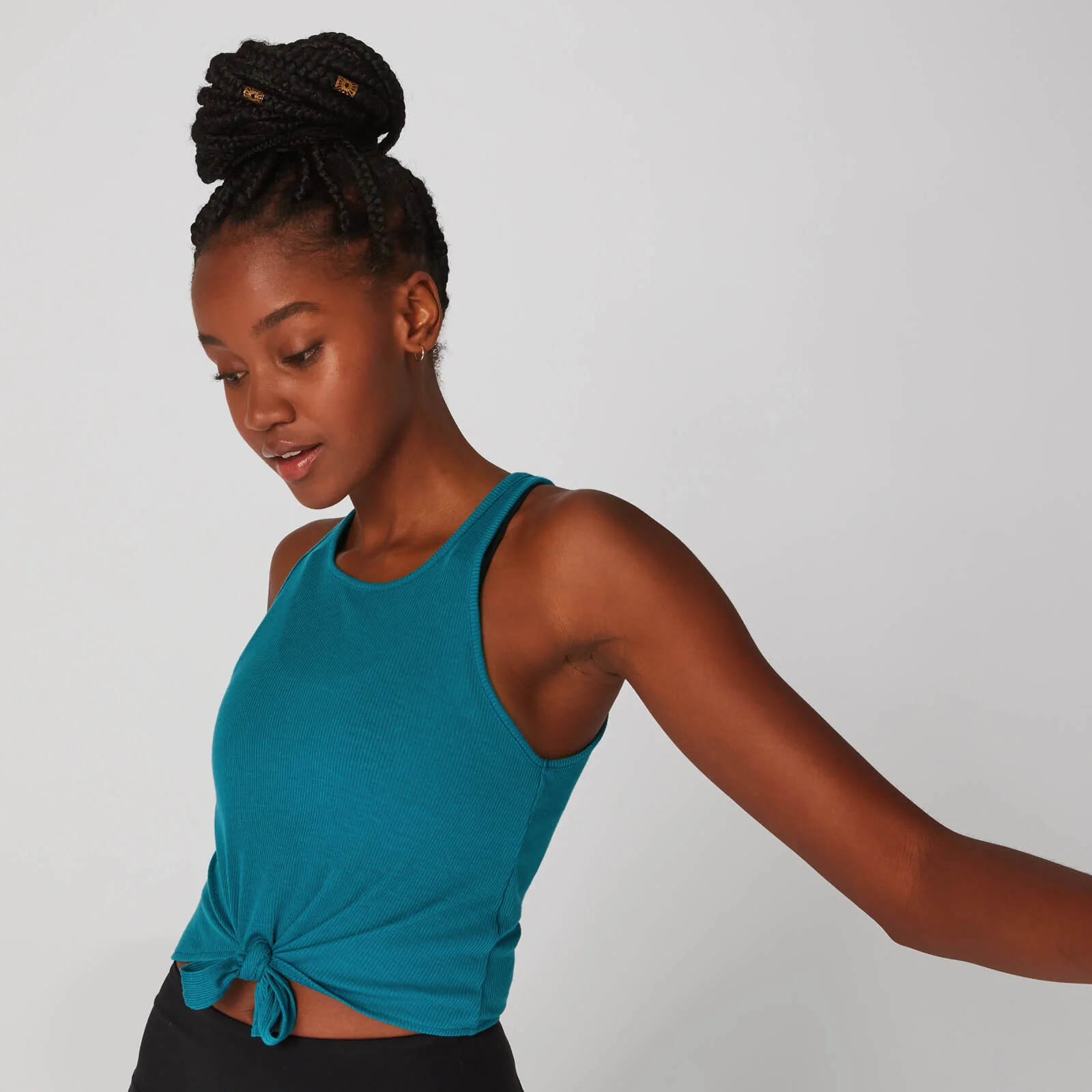 MP Women's Rib Tie Front Vest - Lagoon - XS Slika 1