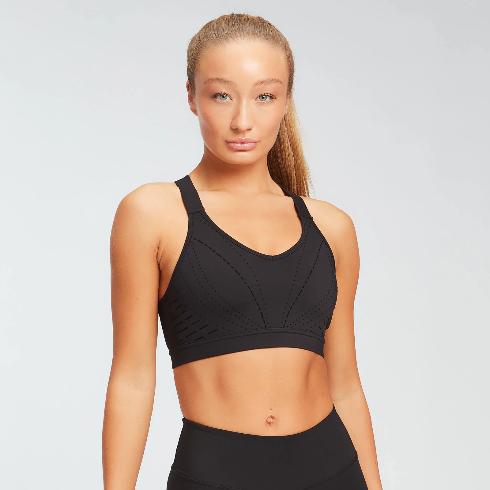 MP Ženski grudnjak sa geometrijskim printom - crni - XS Slika 1