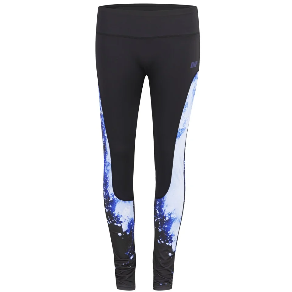 Myprotein Women’s High Waisted Printed Panel Leggings - Blue Slika 1