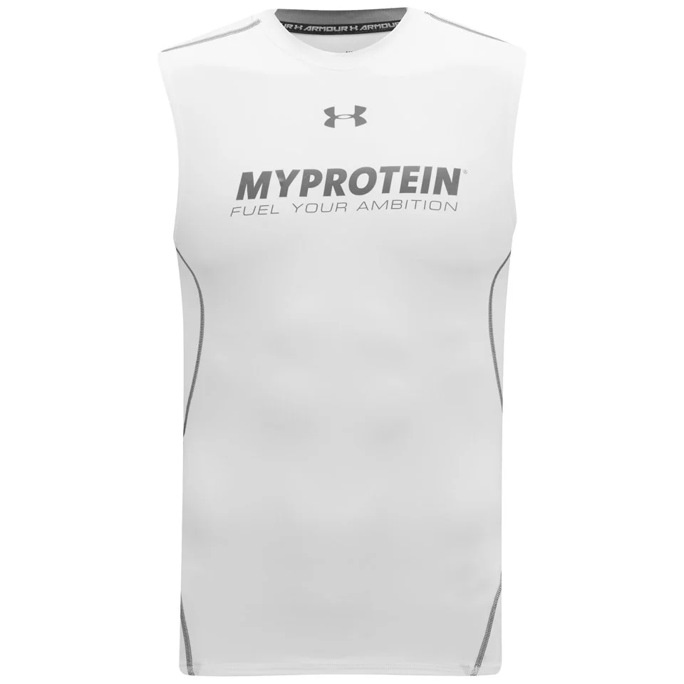 Myprotein Under Armour Men's HeatGear Sleeveless Compression Shirt - White Slika 1