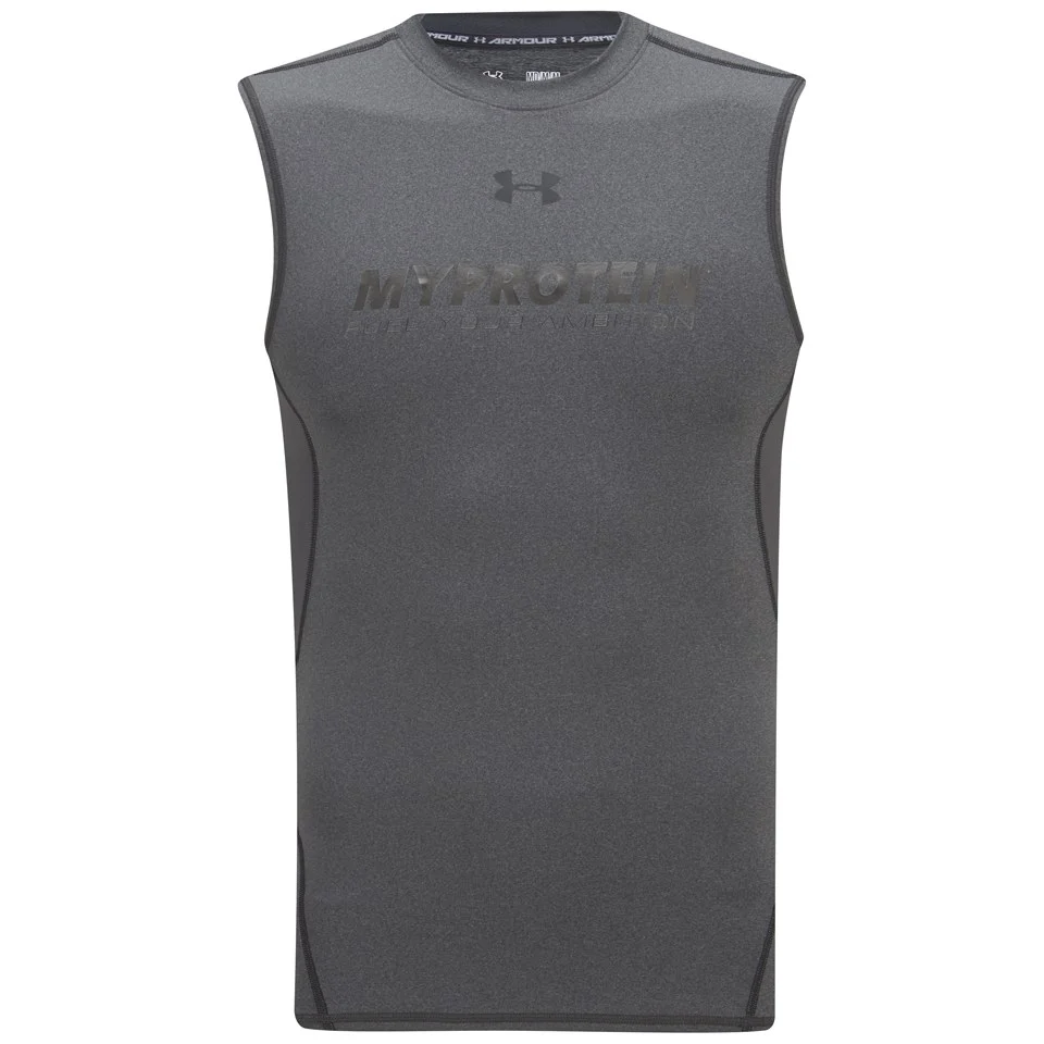 Under Armour Muška HeatGear bez rukuava kompresiona majica - Carbon Heather Slika 1