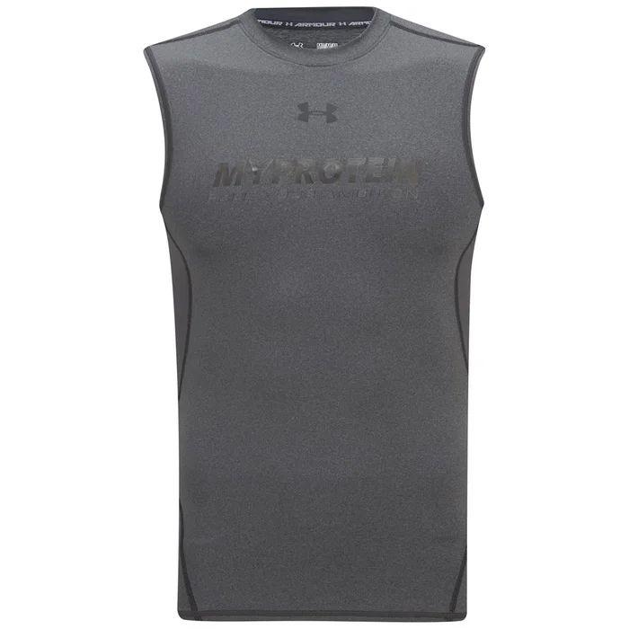 Under Armour Muška HeatGear bez rukuava kompresiona majica - Carbon Heather