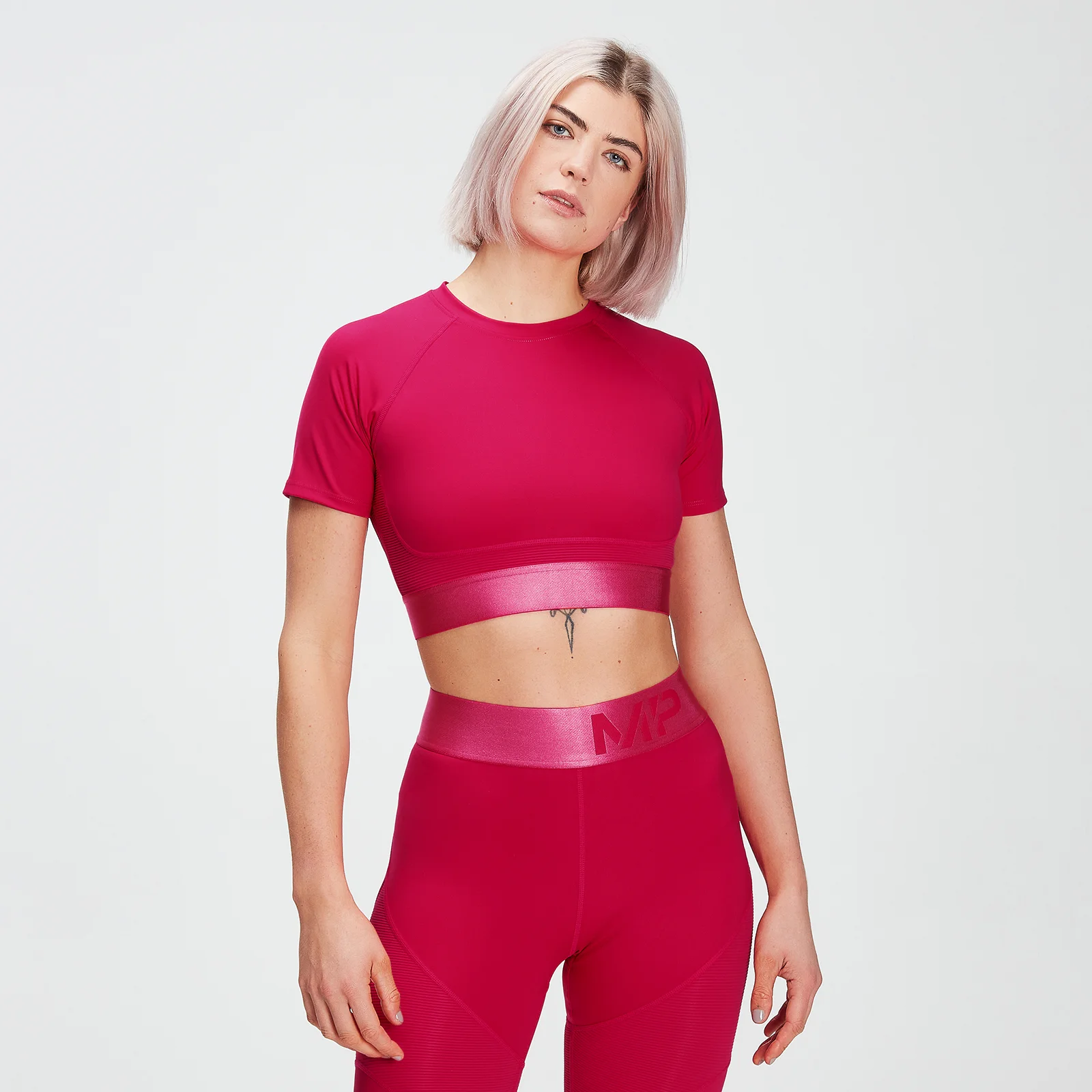 MP Women's Adapt Textured Crop Top- Virtual Pink - XXS Slika 1