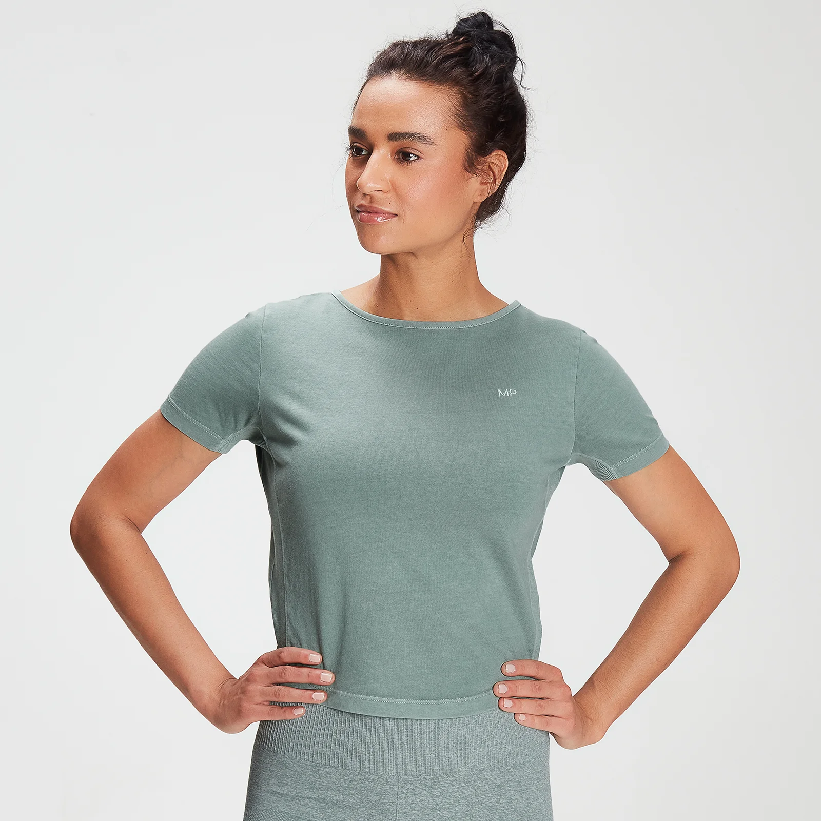MP Women's Training Washed Tie Back T-shirt - Washed Green - XXS Slika 1