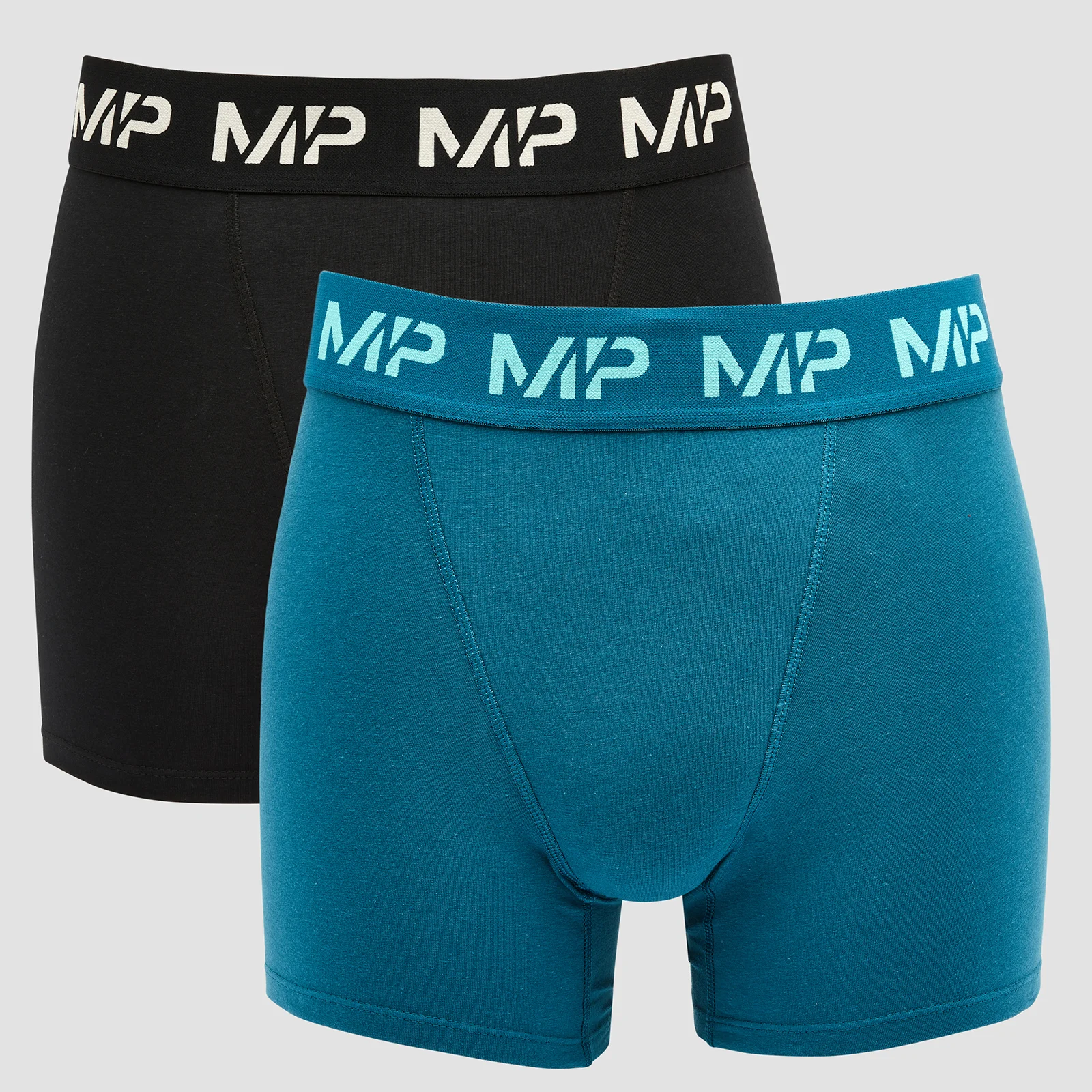 MP Men's Limited Edition Impact Essentials Boxers (2 Pack) - Black/Teal - XXS Slika 1