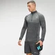 MP Men's Essential Seamless 1/4 Zip Top - muška majica dugih rukava sa rajsferšlusom - crni melanž
