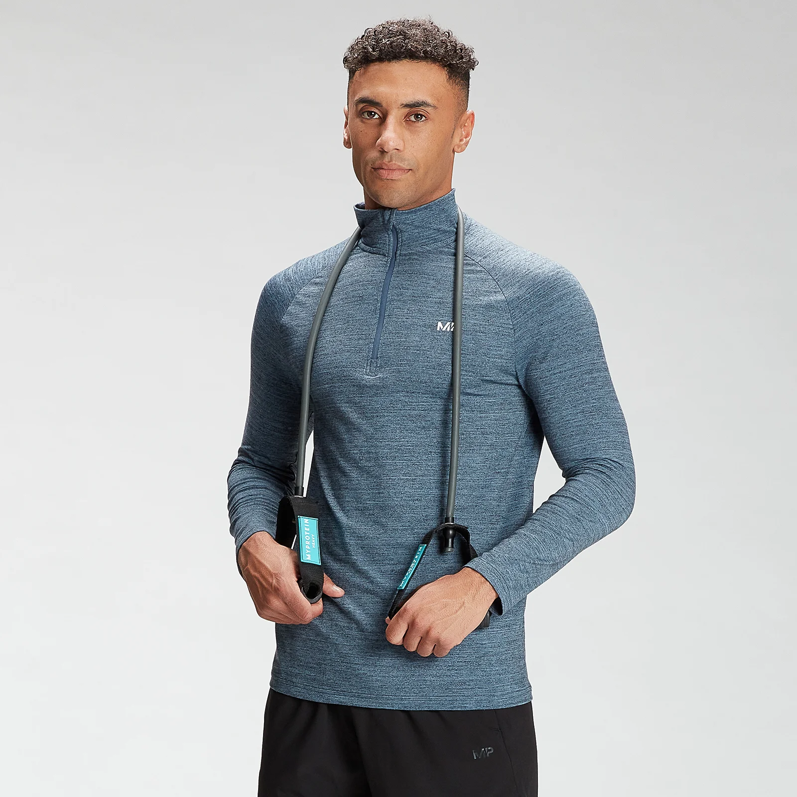 MP Men's Performance 1/4 Zip top - muška majica dugih rukava sa rajsferšlusom - tamnoplavi melanž - XXS Slika 1