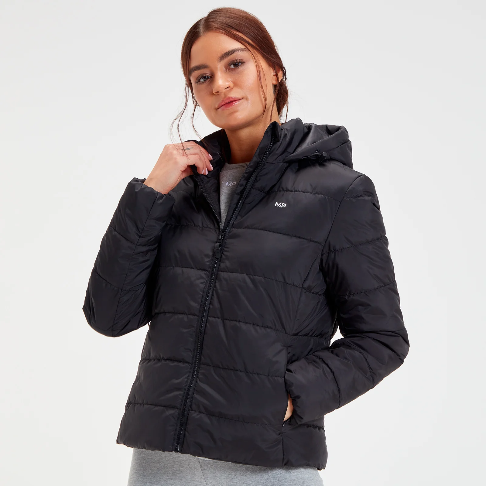 MP Women's Outerwear Lightweight Hooded Packable Puffer Jacket - ženska jakna - crna - XXS Slika 1