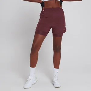MP Women's 2 IN 1 Training Jersey Short - Port - Size XS