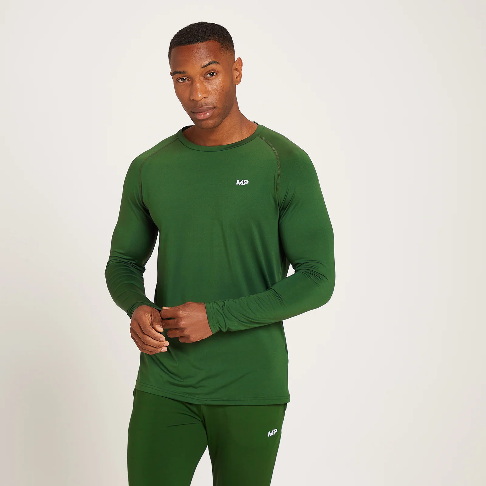 MP Men's Linear Mark Graphic Training Long Sleeve T-Shirt - muška majica sa dugim rukavima - tamnozelena - XXS Slika 1