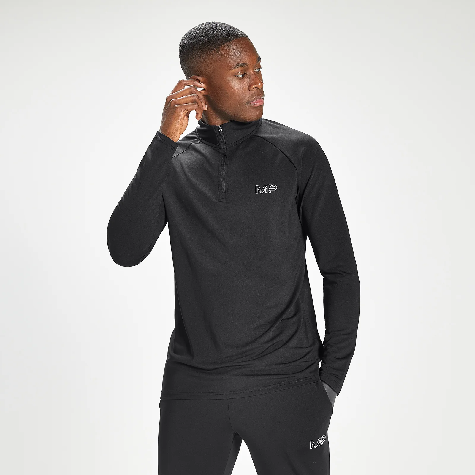 MP Men's Infinity Mark Graphic Training 1/4 Zip - muška majica dugih rukava sa rajsferšlusom - crna - XXS Slika 1