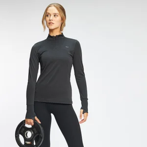 MP Women's Power Ultra Regular Fit 1/4 Zip top - crna - Size XS