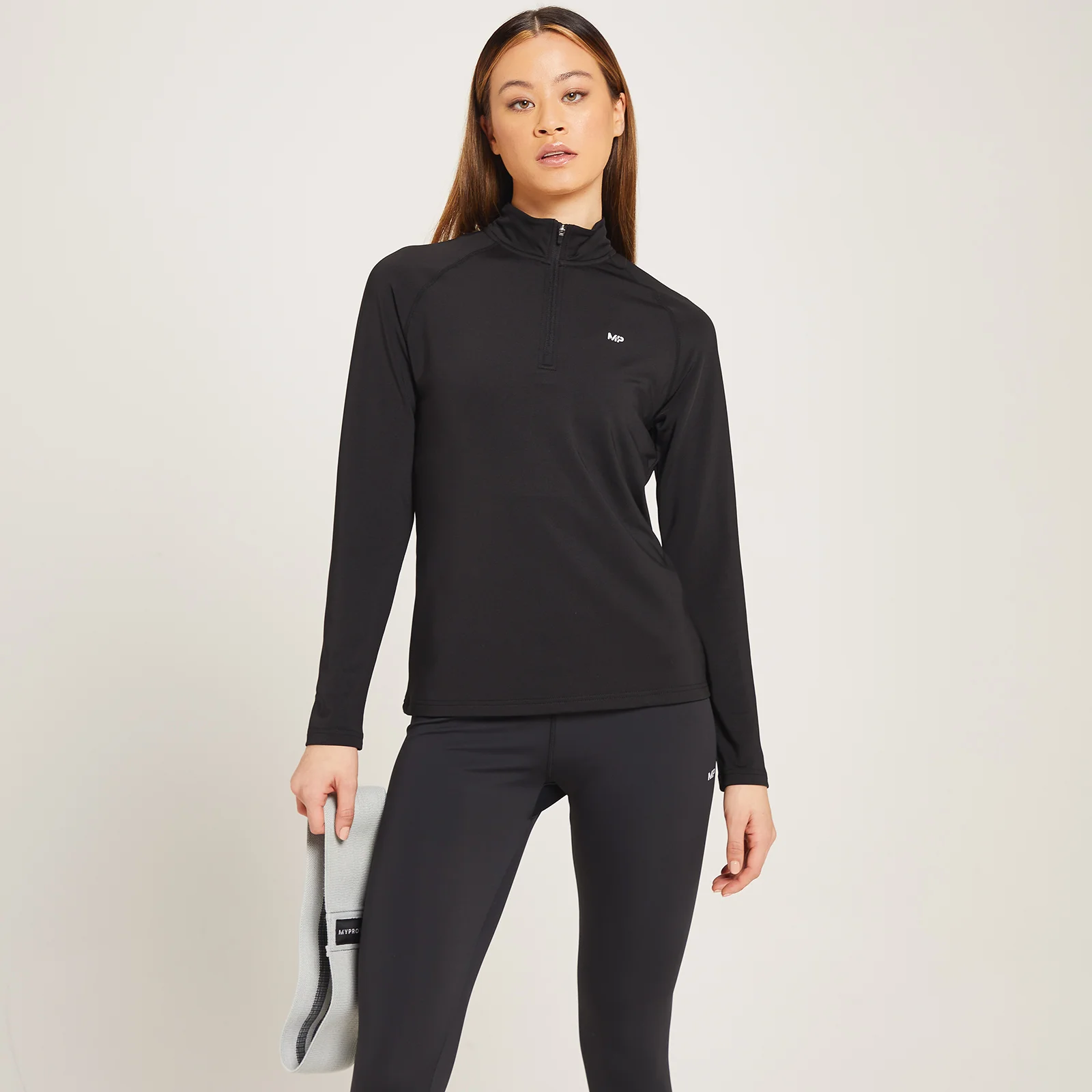 MP Women's Linear Mark Training 1/4 Zip Top - ženska majica dugih rukava sa rajsferšlusom - crna - XXS Slika 1
