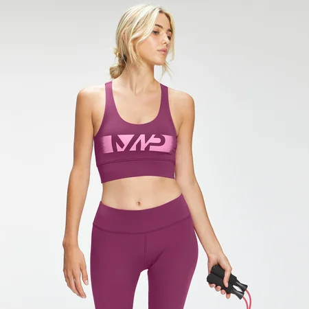 MP Women's Graffiti Graphic Training Sports Bra - ženski sportski grudnjak - tamnoružičasti