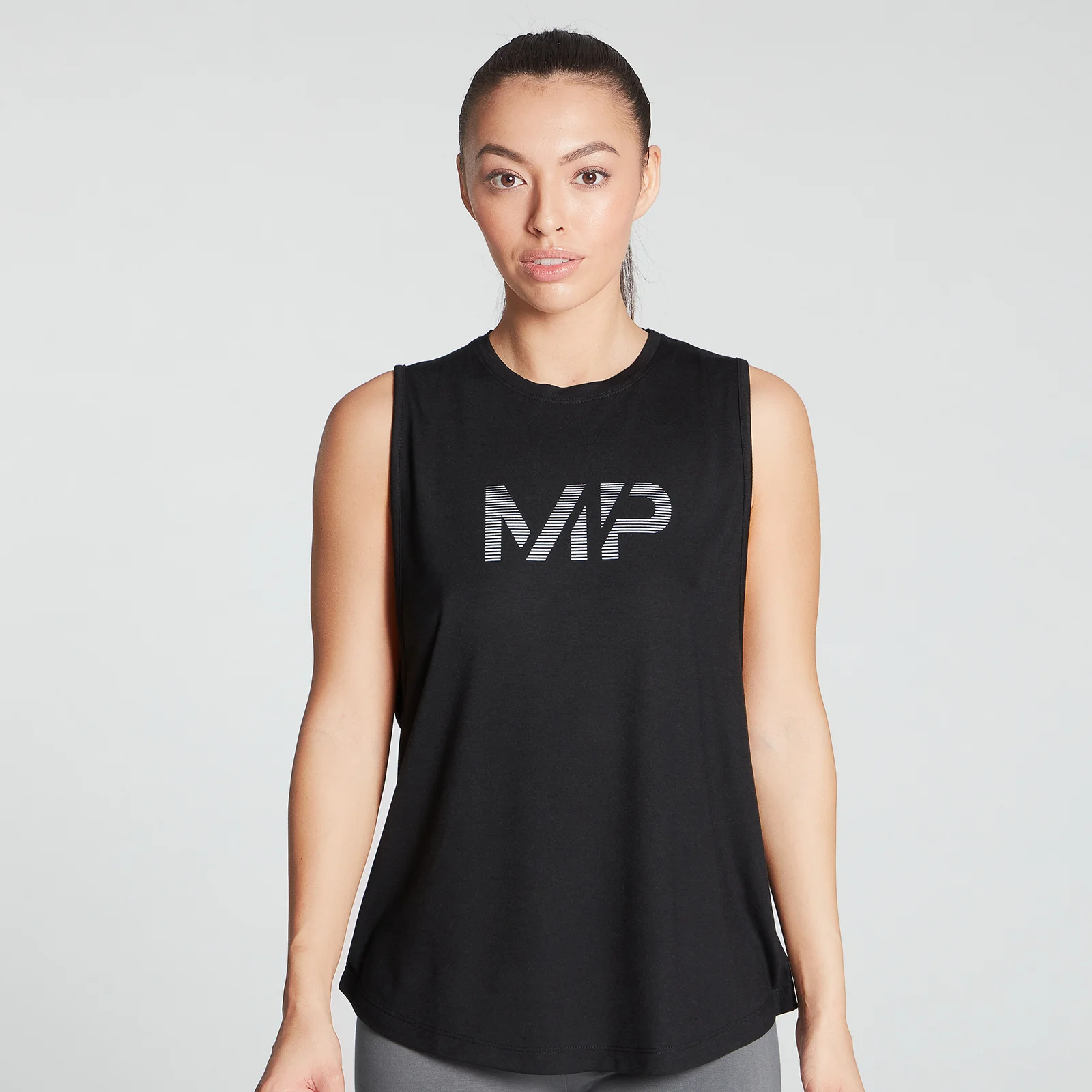 MP Women's Gradient Line Graphic Drop Armhole Vest - Black - XXS Slika 1
