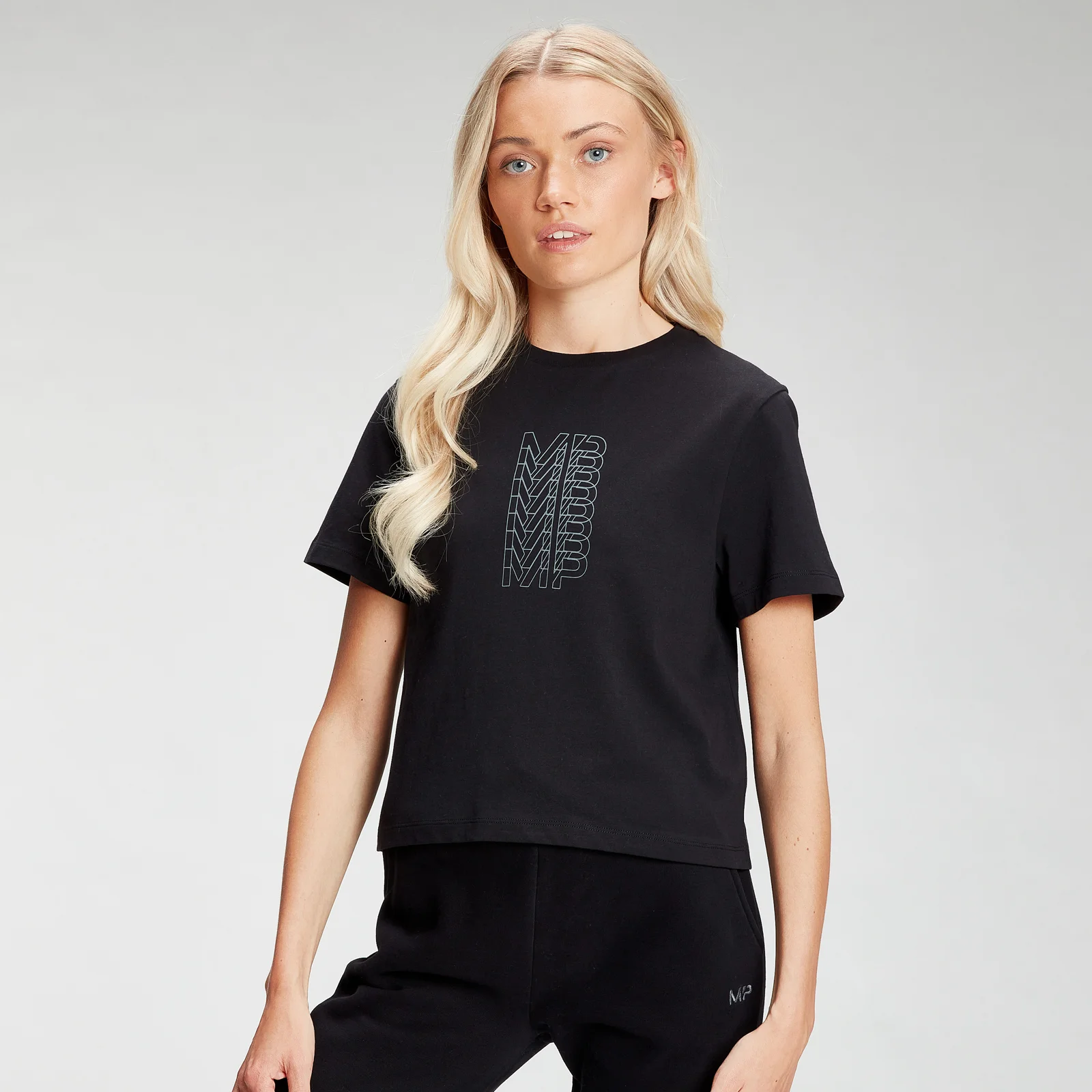MP Women's Repeat MP Crop T-Shirt - ženska majica sa kratkim rukavima - crna - XXS Slika 1