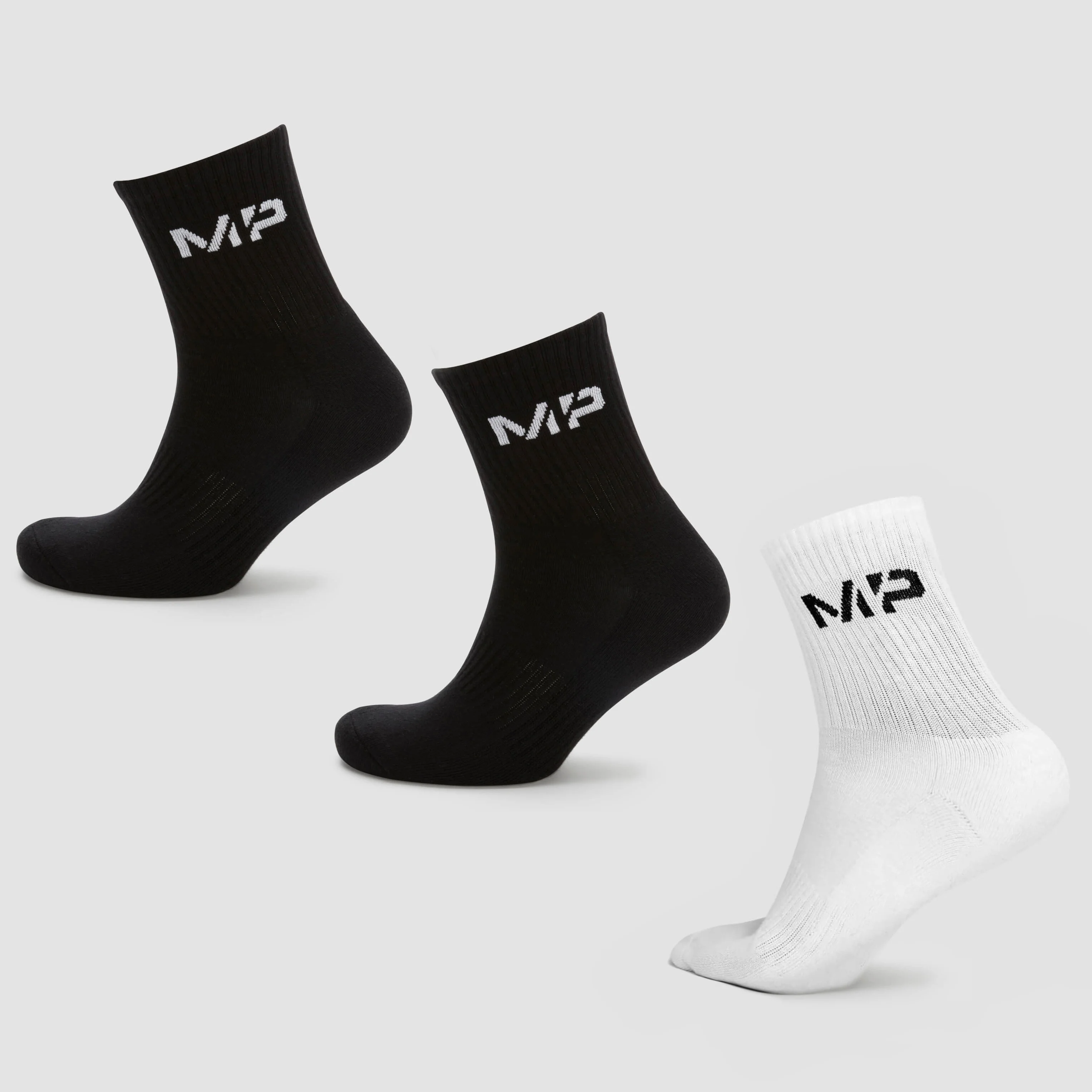 MP Women's Crew Socks (3 Pack) - Black/White - UK 3-6 Slika 1
