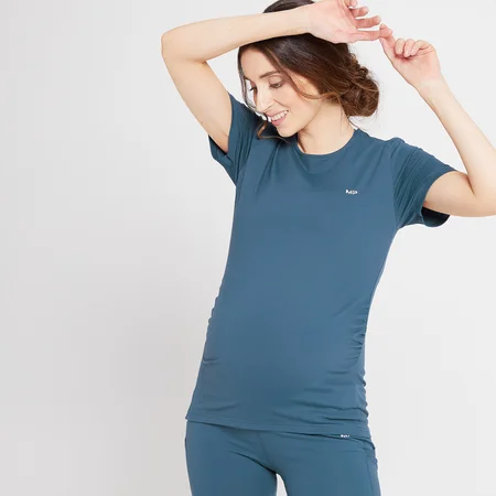 MP Women's Power Maternity Short Sleeve Top - majica sa kratkim rukavima za trudnice - sivoplava