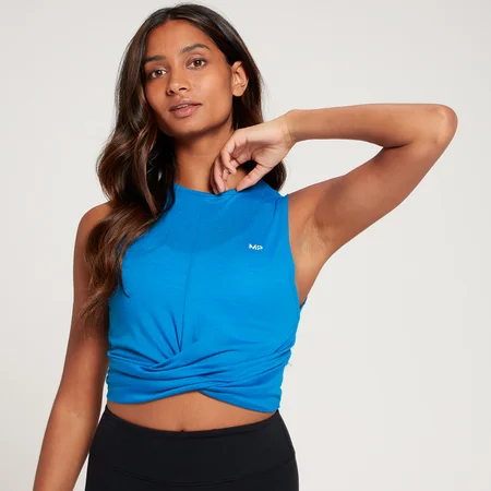 MP Women's Power Twist Front Crop Top - ženska kratka majica - plava