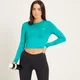 MP Women's Training Dry Tech Long Sleeve Crop Top - ženska majica sa dugim rukavima - petrolej-plava