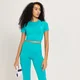 MP Women's Shape Seamless Crop Top - ženska kratka majica - petrolej-plava