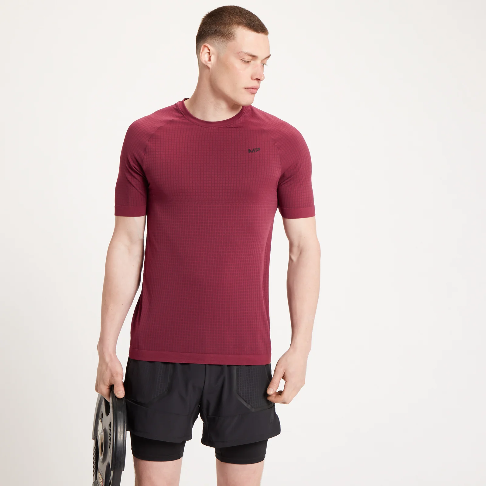 MP Men's Tempo Ultra Seamless Short Sleeve T-Shirt - muška majica sa kratkim rukavima - bordo - XXS Slika 1