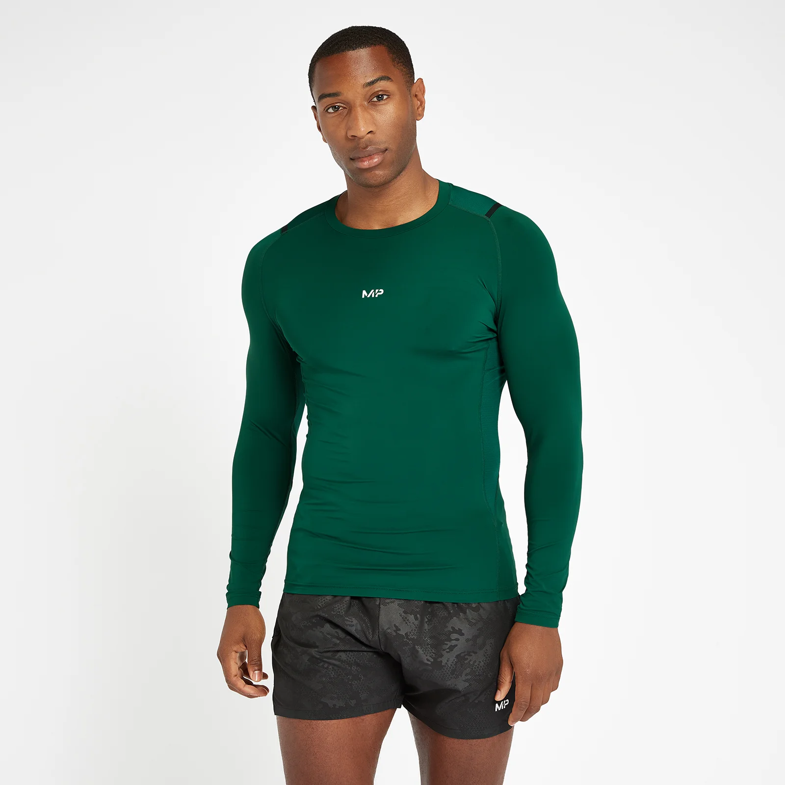 MP Men's Engage Baselayer Long Sleeve Top - muška majica sa dugim rukavima - tamnozelena - XXS Slika 1
