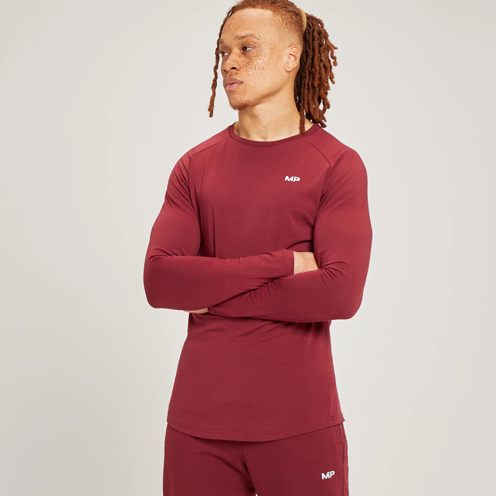 MP Men's Form Long Sleeve Top - muška majica sa dugim rukavima - grimizna - XXS Slika 1