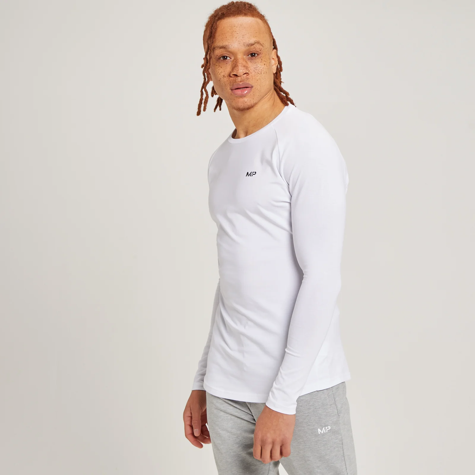 MP Men's Form Long Sleeve Top - muška majica sa dugim rukavima - bela - XXS Slika 1