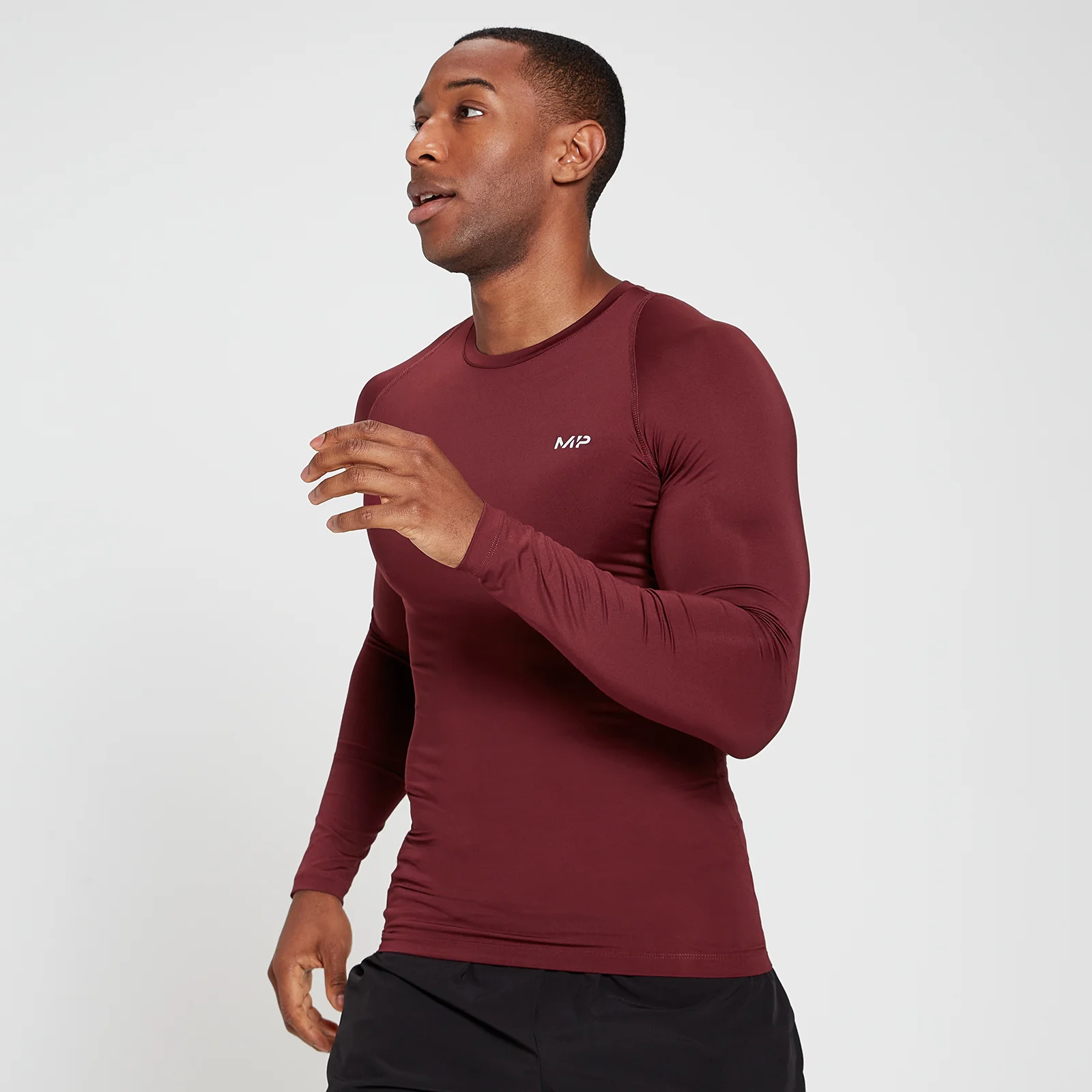 MP Men's Base Layer Long Sleeve Top - muška majica sa dugim rukavima - bordo - XXS Slika 1