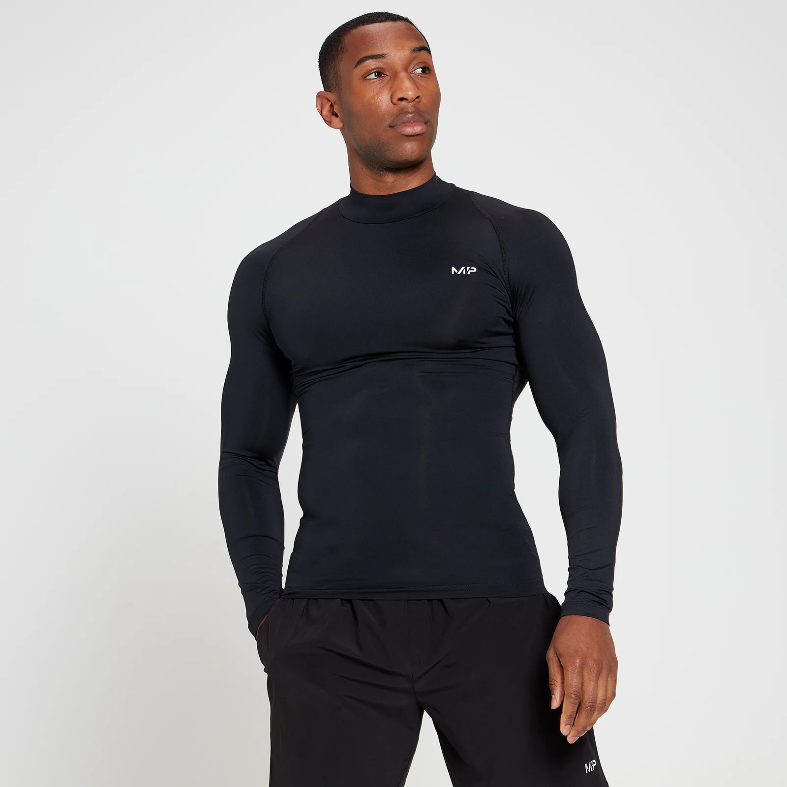 MP Men's Training Base Layer High Neck Long Sleeve Top - majica sa dugim rukavima i visokom kragnom - crna - XXS Slika 1