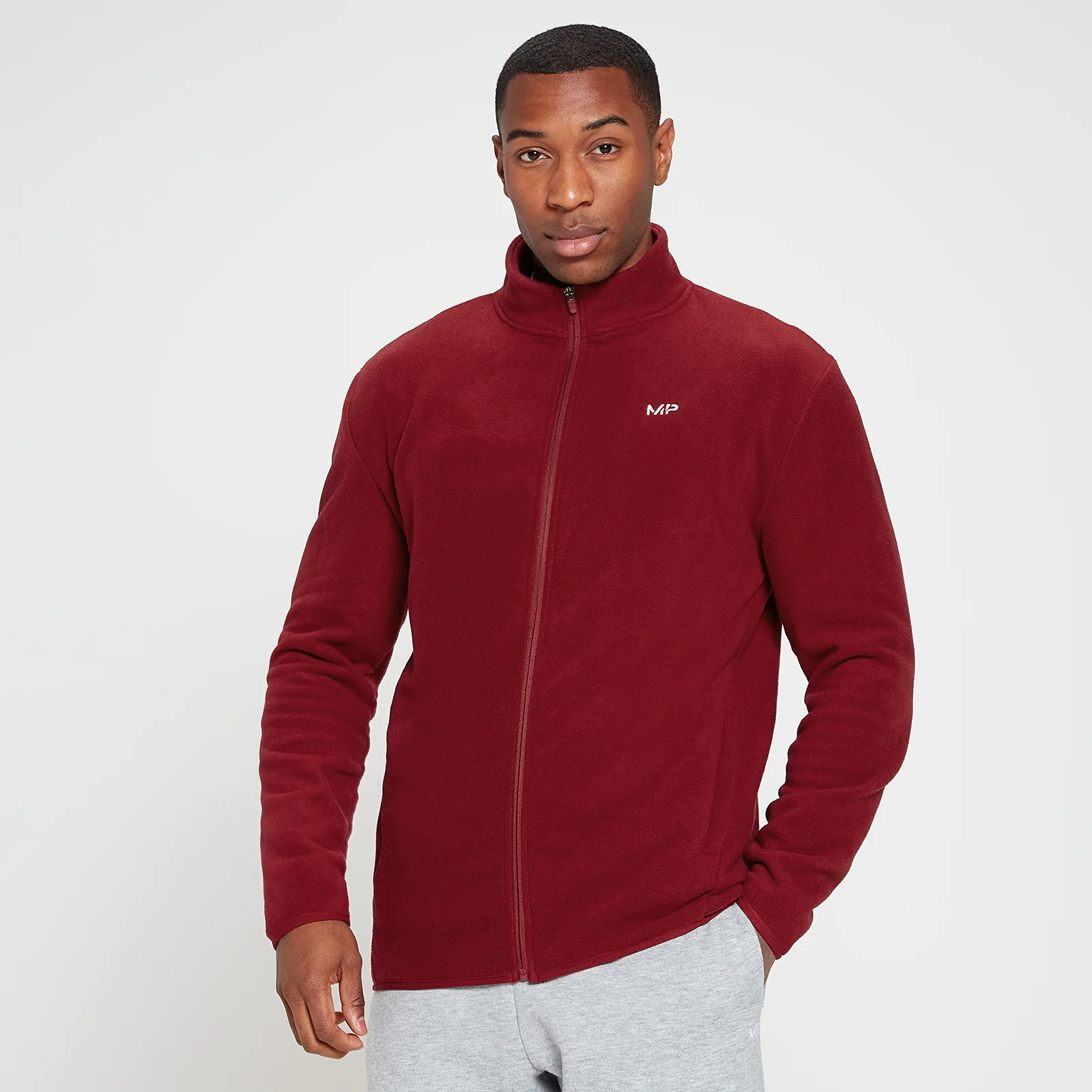 MP Men's Rest Day Zip Up Fleece - muška dukserica od flisa, sa rajsferšlusom - bordo - XXS Slika 1