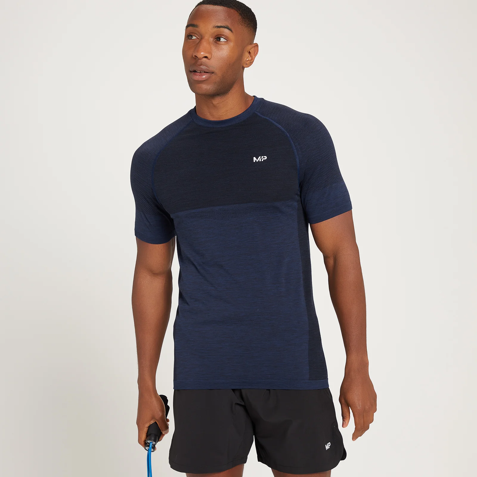 MP Men's Essential Seamless Short Sleeve T-Shirt - muška majica sa kratkim rukavima - tamnoplavi melanž - XS Slika 1