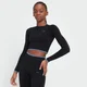 MP Women's Adapt Seamless Long Sleep Crop Trop - ženska majica sa dugim rukavima - crna