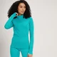 MP Women's Power Ultra Regular Fit 1/4 Zip Top - ženska majica dugih rukava sa rajsferšlusom - petrolej-plava