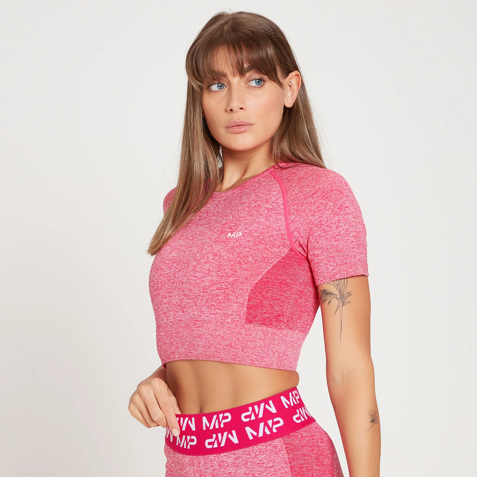 MP Women's Curve Crop Short Sleeve T-Shirt - ženska kratka majica - magenta - XXS Slika 1