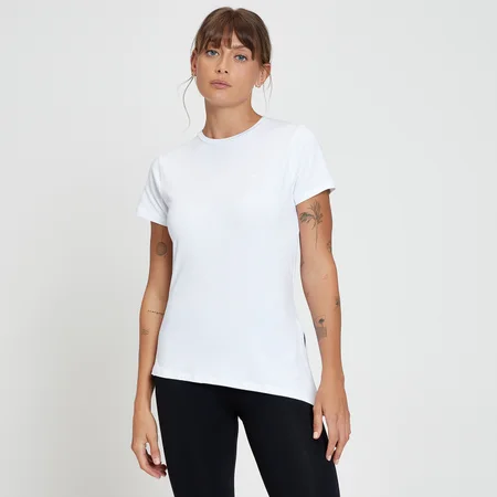 MP Women's Composure Short Sleeve Asymmetric Top - ženska majica sa kratkim rukavima - bela