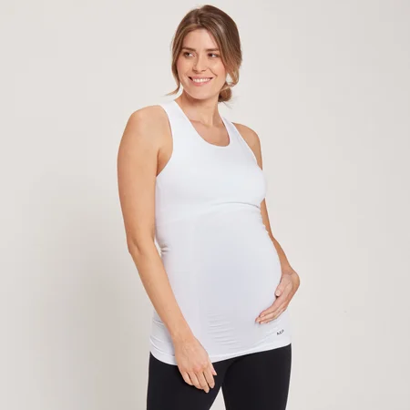 MP Women's Maternity Seamless Vest - majica za trudnice bez rukava - bela