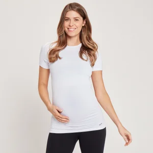 MP Women's Maternity Seamless Short Sleeve T-Shirt - majica za trudnice sa kratkim rukavima - bela - Size XS