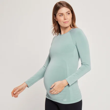 MP Women's Maternity Seamless Long Sleeve T-Shirt - majica za trudnice sa dugim rukavima - ledenoplava