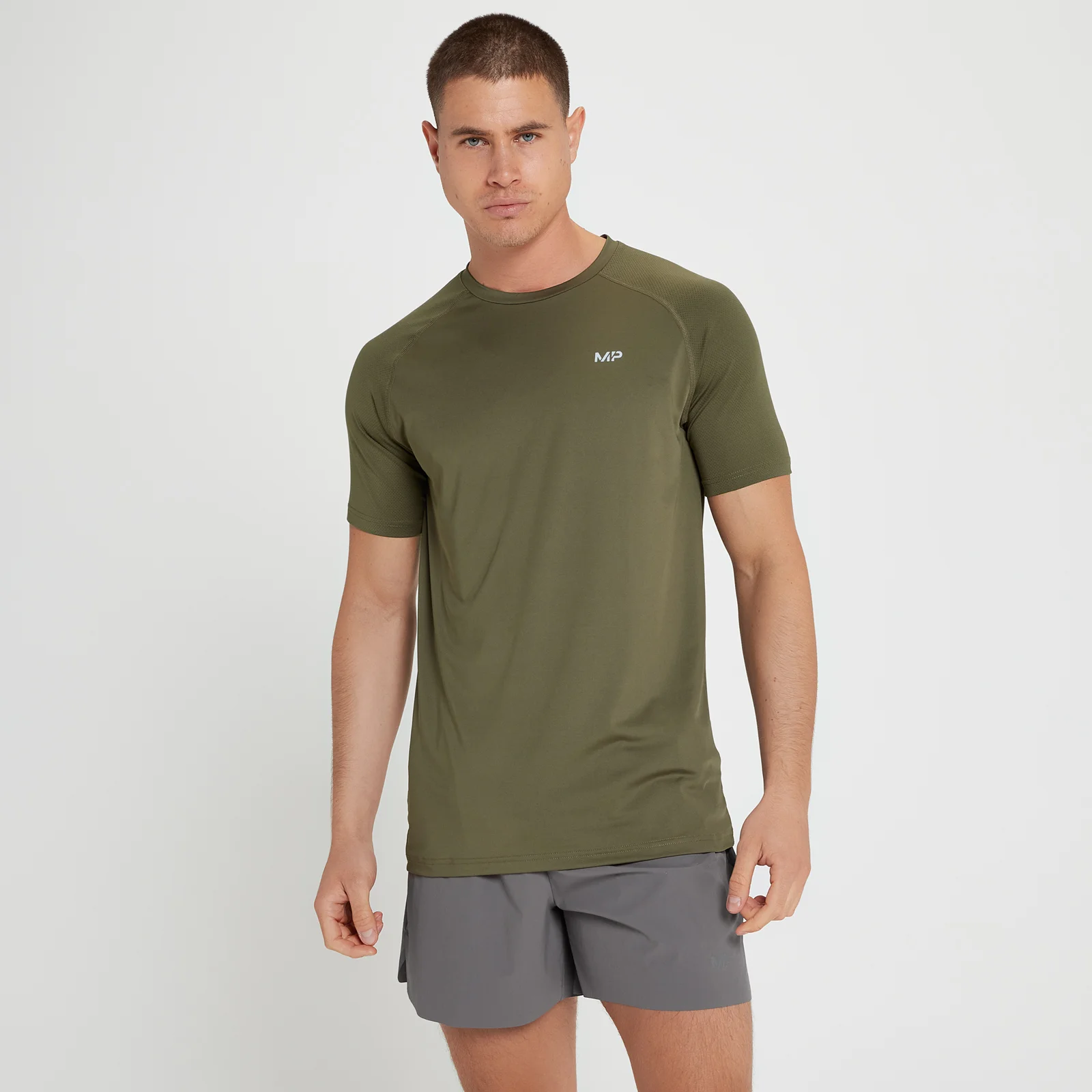 MP Men's Velocity Short Sleeve T-Shirt - muška majica sa kratkim rukavima - sivomaslinasta - XXS Slika 1