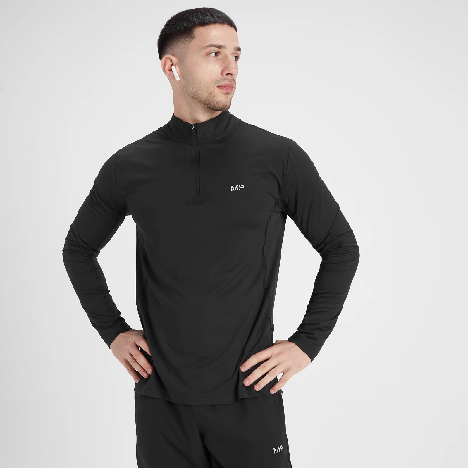 MP Men's Velocity 1/4 Zip - muška majica dugih rukava sa rajsferšlusom - crna - XXS Slika 1