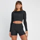 MP Women's Tempo Reversible Long Sleeve Crop Top - ženska majica sa dugim rukavima - crna