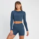 MP Women's Tempo Reversible Long Sleeve Crop Top - ženska majica sa dugim rukavima - tamnosiva