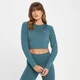 MP Women's Essential Body Fit Long Sleeve Crop T-Shirt - ženska kratka majica sa dugim rukavima - sivoplava