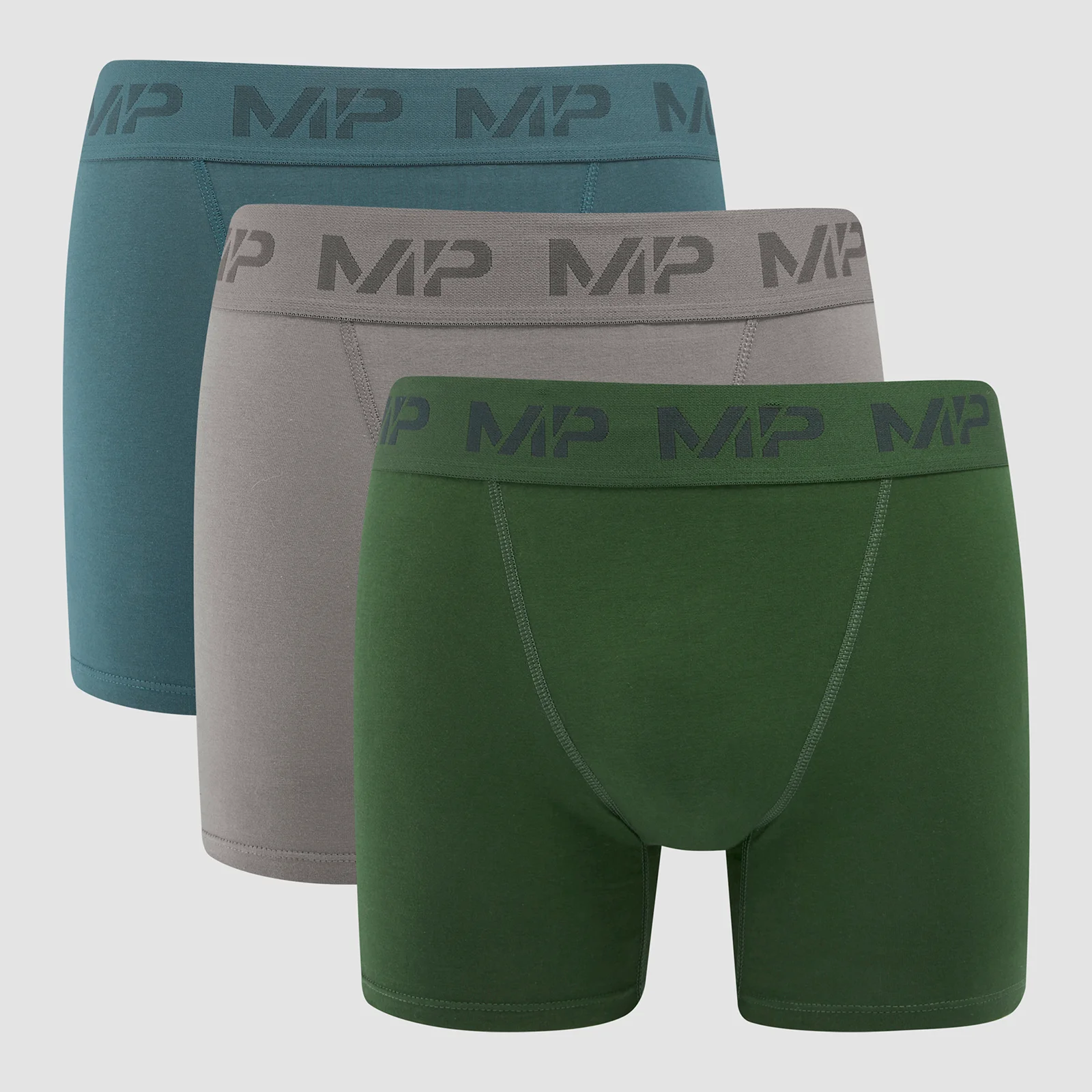 MP Men's Boxers - muške bokserice (pakovanje od 3 komada) tamnosive/plavosive/tamnozelene - XXS Slika 1