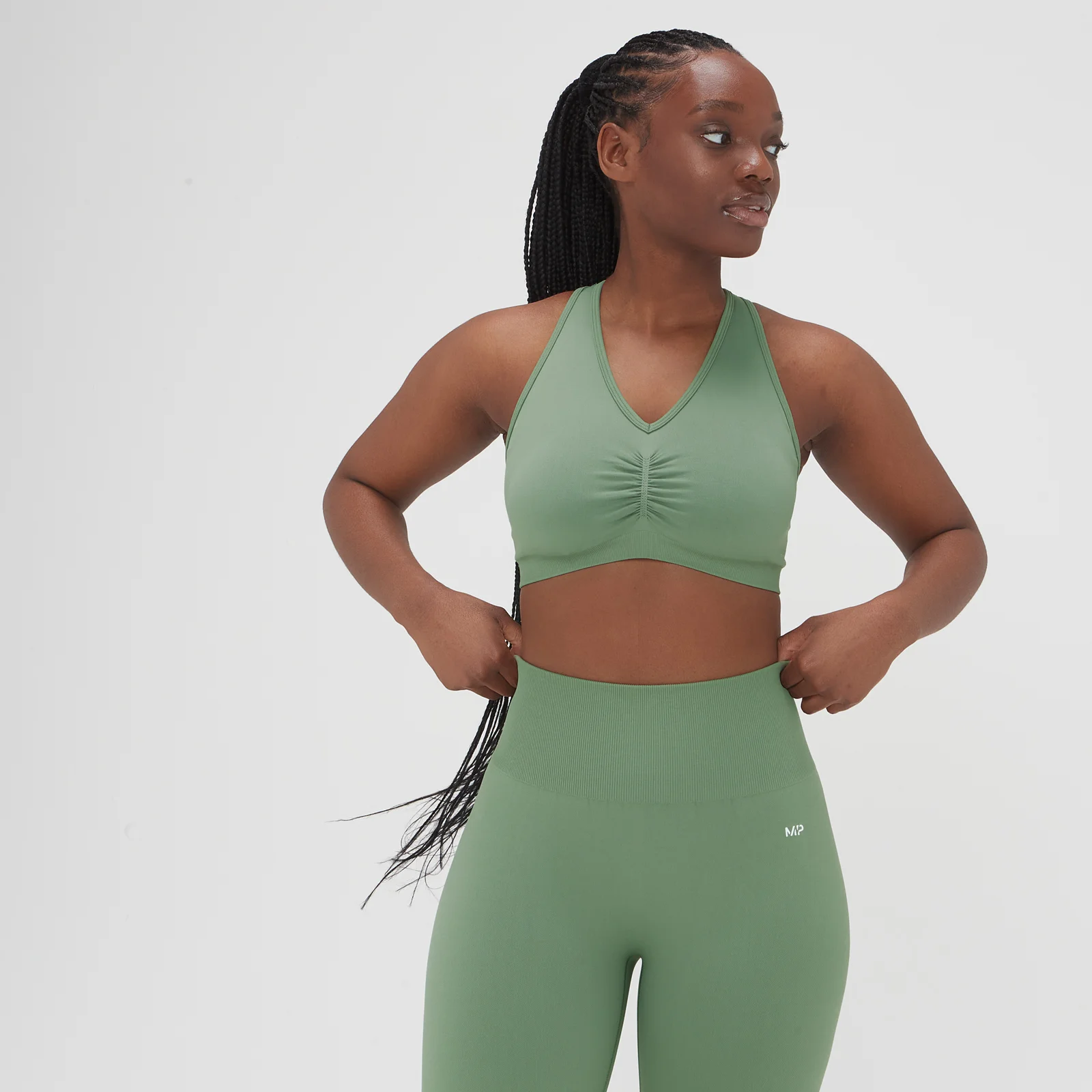 MP Women's Washed Seamless Bra - ženski grudnjak - sivozeleni - XS Slika 1